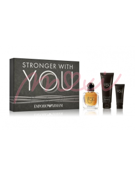 Giorgio Armani Stronger With You, SET: edt 50ml + tusfürdő gél 75ml + Hydratačný balzám na fúzy 20ml